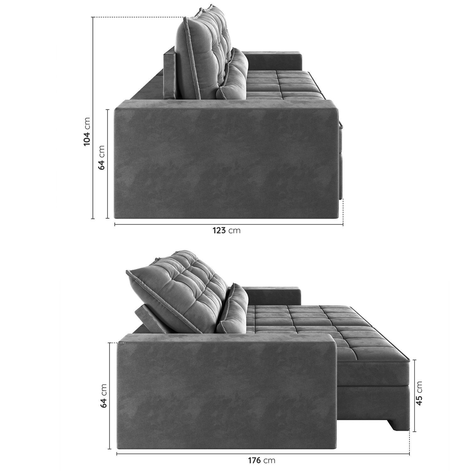 Sofá Retrátil e Reclinável 3 Lugares 180cm Embaúba Extra Cabecasa Madeiramadeira - 4