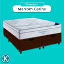 Ver imagem 4 de Box Baú Blindado Marrom + Colchão Queen Freedom Ortobom