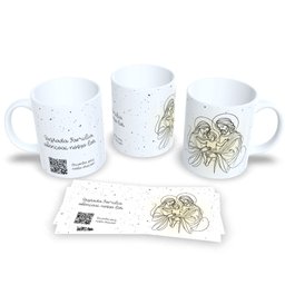 Caneca de Porcelana Coleção Religiosa com Qr Code Orações Sagrada Familia - 1