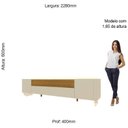 Ver imagem 4 de Rack para Tv até 85 Polegadas com Led com Pés Vidro Infinity 228cm 100% MDF