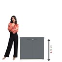 Ver imagem 6 de Armário Baixo para Escritório com 2 Portas Pivotantes PE40 Cinza/Sávia/Grafito