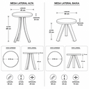 Ver imagem 2 de Kit 2 Mesinhas de Centro Laterais Redonda MDF Eucalipto de Qualidade Pés Madeira Sofa Sala Branco