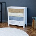 Ver imagem 1 de Cômoda 5 Gavetas em Madeira Maciça Primavera - Branca