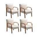 Ver imagem 1 de Kit 4 Poltronas Anita Conjunto Cadeiras Moderna Braço Madeira Bege 080