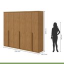 Ver imagem 4 de Conjunto Quarto Guarda-Roupa 6 Portas e Cômoda 4 Gavetas MDF Alonzo da Vinci Amêndoa Clean