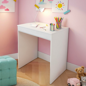 Penteadeira Infantil com Gaveta Bau Camarim de Apoio Porta Objetos Maquiagem Madeira Quarto