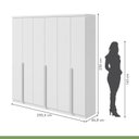 Ver imagem 5 de Conjunto Quarto Guarda-Roupa 6 Portas e Cômoda 6 Gavetas com Nicho MDF Alonzo da Vinci Branco