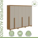 Ver mais imagens de Conjunto Quarto Guarda-Roupa 6 Portas e Cômoda 6 Gavetas MDF Alonzo da Vinci Amêndoa Clean/Off White