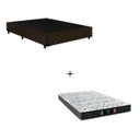 Ver imagem 1 de Cama Box Casal - Tecido Sintético Marrom com Colchão Extra Firme D28 - Suporta 80Kg