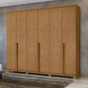 Ver imagem 2 de Conjunto Quarto Guarda-Roupa 1 Porta e Cômoda 6 Gavetas com Nicho MDF Alonzo da Vinci Amêndoa Clean