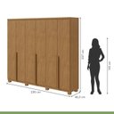 Ver imagem 5 de Conjunto Quarto Guarda-Roupa 1 Porta e Cômoda 6 Gavetas com Nicho MDF Alonzo da Vinci Amêndoa Clean