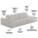 Ver imagem 4 de Sofá Ilha Modular para Sala 252cm com Puff Dublin K01 Bouclê Creme - Lyam Decor