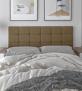 Ver imagem 2 de Cabeceira Suspensa Almofada Cama Casal Box Queen King 160x55 Modelo Calipha Bege