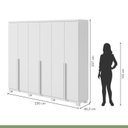 Ver imagem 5 de Kit 2 Peças com Guarda Roupa 6 Portas e Cômoda com Nicho Alonzo e da Vinci Branco