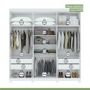 Ver mais imagens de Kit 2 Peças com Guarda Roupa 6 Portas e Cômoda com Nicho Alonzo e da Vinci Branco