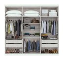 Ver imagem 3 de Kit 2 Peças com Guarda Roupa 6 Portas com Espelho e Cômoda com Nicho Alonzo e da Vinci Branco