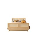 Ver mais imagens de Cama Infantil Montessoriano Casal Lift em Madeira Maciça com Rattan Casatema MadeiraOriginals Bege/B