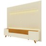 Rack com Painel Ripado para Tv até 85 Polegadas Led Pés Madeira Nobre/infinity 230cm 100% MDF - 2