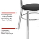 Ver mais imagens de Conjunto 2 Cadeiras para Sala de Jantar Tradicional Cromado/Preto