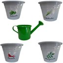 Ver imagem 1 de Tempero sem Casa Vasos Brancos 10 X 15 e Regador Verde Utensilios do Chef