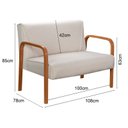 Ver imagem 3 de Namoradeira Anita Sofá 2 Lugares Moderna Braço Madeira