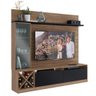 Rack com Painel para Tv até 50 Polegadas Coliseu 3 Portas Montana/preto - Panorama Móveis - 2