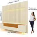 Ver imagem 4 de Rack com Painel Ripado para Tv até 85 Polegadas Led Pés Vidro Nobre/infinity 230cm 100% MDF