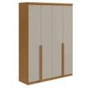 Ver imagem 4 de Conjunto Quarto Guarda-Roupa 4 Portas e Cômoda 6 Gavetas MDF Alonzo da Vinci Amêndoa Clean/Off White