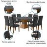 Conjunto de Mesa Sala de Jantar Mônaco com 8 Cadeiras Carvalho/Cinza Quadrada 1,36m Dobuê - 12