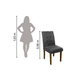 Conjunto de Mesa Sala de Jantar Mônaco com 8 Cadeiras Carvalho/Cinza Quadrada 1,36m Dobuê - 14 Conjunto de Mesa Sala de Jantar Mônaco com 8 Cadeiras Carvalho/Cinza Quadrada 1,36m Dobuê - 14