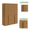 Ver imagem 4 de Conjunto Quarto Guarda-Roupa 4 Portas e Cômoda 6 Gavetas MDF Alonzo da Vinci Amêndoa Clean
