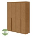 Ver imagem 3 de Conjunto Quarto Guarda-Roupa 4 Portas e Cômoda 6 Gavetas MDF Alonzo da Vinci Amêndoa Clean