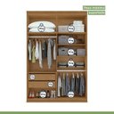 Ver mais imagens de Conjunto de Guarda-Roupa e Cômoda 4 Portas 6 Gavetas MDF Alonzo e da Vinci Marrom Amêndoa Clean/Branco