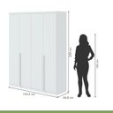 Ver imagem 6 de Conjunto Quarto Guarda-Roupa 4 Portas e Cômoda 6 Gavetas com Nicho MDF Alonzo da Vinci Branco