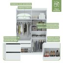 Ver imagem 5 de Conjunto Quarto Guarda-Roupa 4 Portas e Cômoda 6 Gavetas com Nicho MDF Alonzo da Vinci Branco