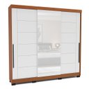 Ver imagem 2 de Roupeiro Lisboa 3 Portas de Correr com Espelho 217x213cm Freijó/Branco 240856