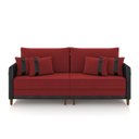 Ver imagem 5 de Sofá 2 Lugares Living 172cm Pé Madeira Valença Pto/veludo Vermelho K01 - D'Rossi