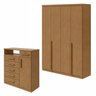 Conjunto de Guarda-roupa Alonzo com Pés e Cômoda da Vinci com Nicho - 1