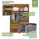 Ver imagem 4 de Conjunto Quarto Guarda-Roupa 4 Portas e Cômoda 6 Gavetas com Nicho MDF Alonzo da Vinci Amêndoa Clean