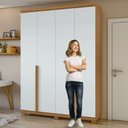 Ver mais imagens de Conjunto Quarto Guarda-Roupa 4 Portas e Cômoda 6 Gavetas MDF Alonzo da Vinci Amêndoa Clean/Branco