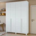 Ver imagem 3 de Conjunto Quarto Guarda-Roupa 4 Portas e Cômoda 6 Gavetas com Nicho MDF Alonzo da Vinci Branco
