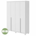 Ver imagem 2 de Conjunto Quarto Guarda-Roupa 4 Portas e Cômoda 6 Gavetas com Nicho MDF Alonzo da Vinci Branco
