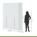 Ver imagem 7 de Conjunto Quarto Guarda-Roupa 4 Portas e Cômoda 6 Gavetas com Nicho MDF Alonzo da Vinci Branco