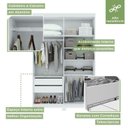 Ver imagem 5 de Conjunto Quarto Guarda-Roupa 4 Portas e Cômoda 6 Gavetas com Nicho MDF Alonzo da Vinci Branco