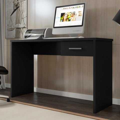 Mesa para Computador Retangular Palma 1 Gaveta Mdf-mdp 127cm Preto Texturizado