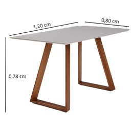 Conjunto Sala de Jantar Persia Mesa Viena 120cm com Cadeira Sila Tela Lisa - 5