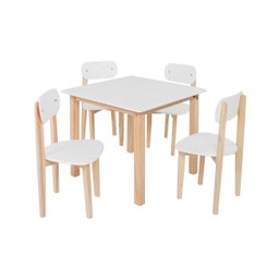 Conjunto Infantil Mesa/cadeira Modelo Colorê Madeira Pinus:branco - 2