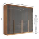 Ver imagem 4 de Guarda-Roupa Casal Ripado 6 Portas e 3 Gavetas Lazio Yescasa