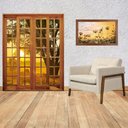 Ver imagem 2 de Portal Correr Quadriculado 4 Folhas Itauba Reto com Fechadura 1,60 X 2,10