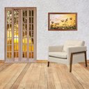 Ver imagem 2 de Portal Correr Quadriculado 4 Folhas Mista Reto com Fechadura 2,00 X 2,10 Rodam